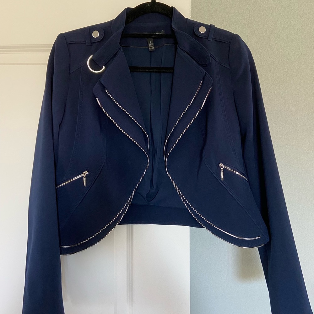 White House Black Market Navy Moto Jacket